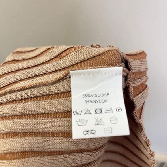 Sovere Womens 6 Halter Neck Bodycon Midi Dress Tan Color - Picture 7 of 7